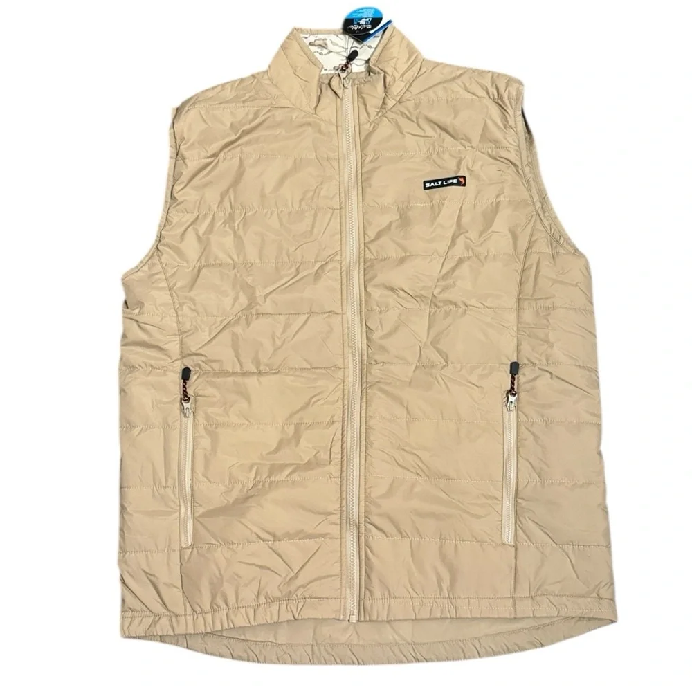 SALT LIFE Men’s quilted nylon puffer vest size large